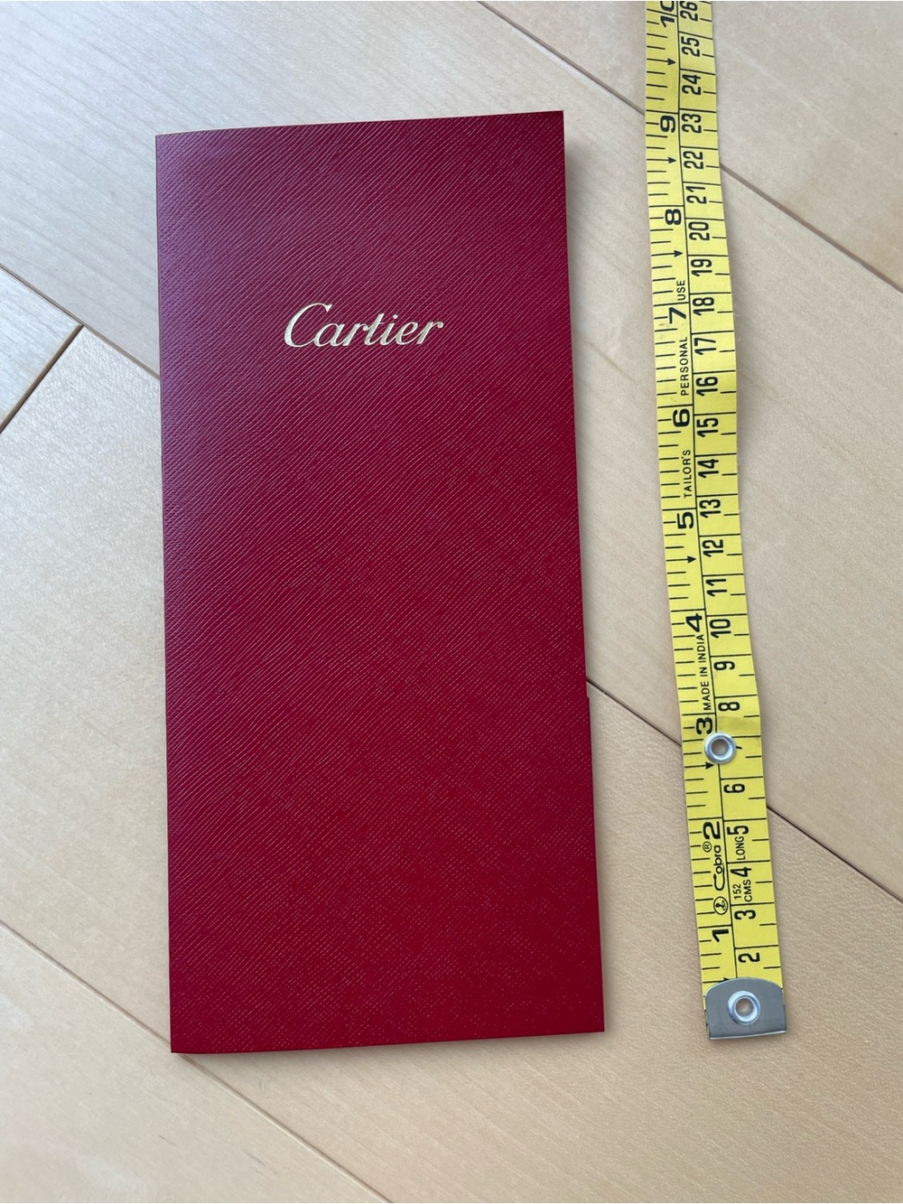Cartier Gift Bag size 8" x 7" x 3" Red/Red Cord Handles And Receipt Envelope - Picture 16 of 16